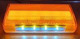 Фонарь габаритный 143 желтый универсальный  с неоновым маркерным светом  и с нижней белой подсветкой , с функцей поворота  24В